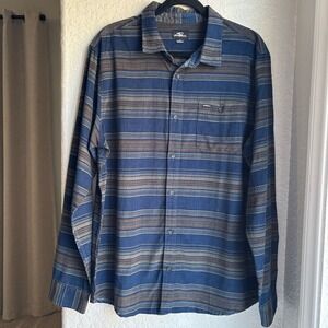 O'Neill Mens L Long Sleeve Corduroy Shirt  Caruso Stripe Navy Blue Soft NWT